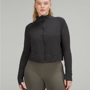 🍋 Lululemon Breathable Textured Knit Training Jacket Black / Graphite Grey